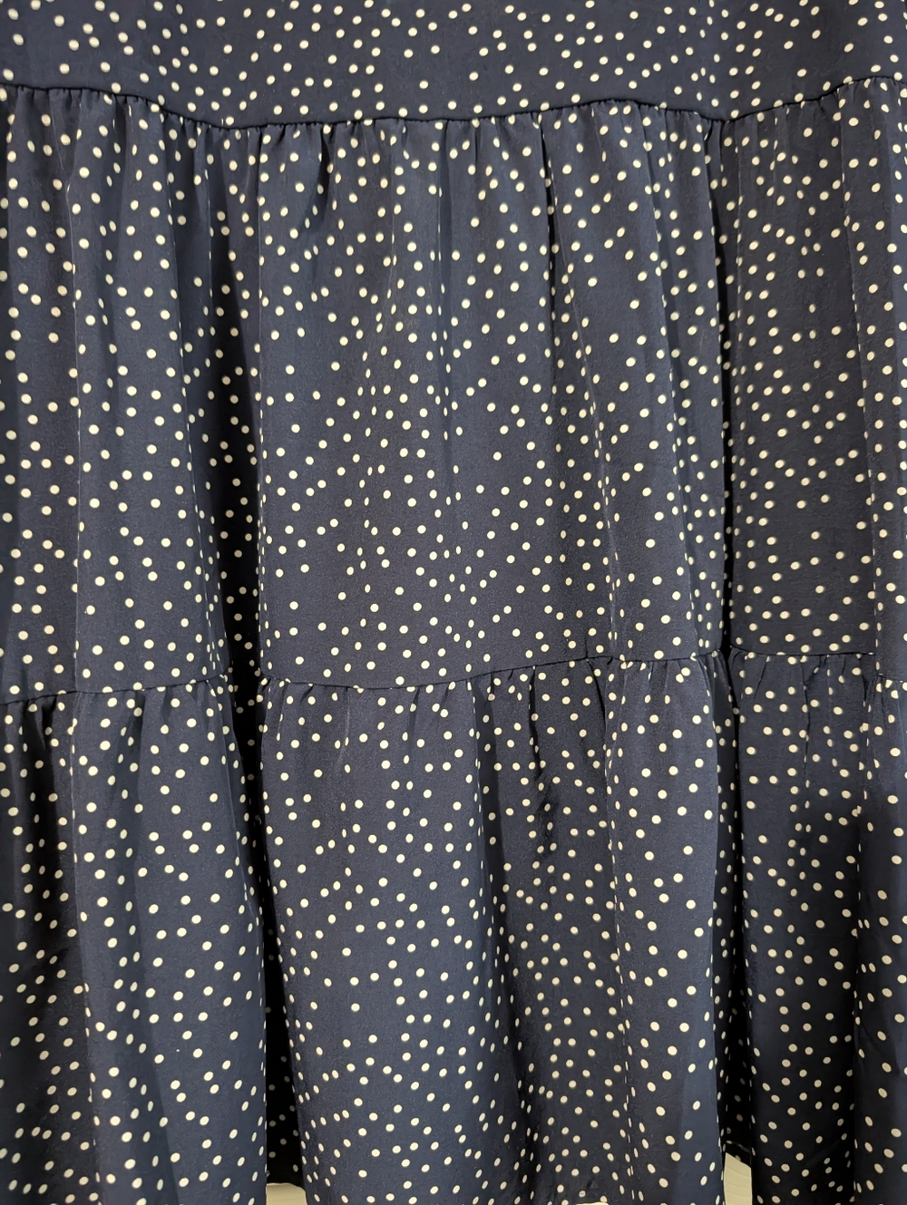 Polka Dot V-Neck Tiered Mini Dress Size L - Picture 3 of 7